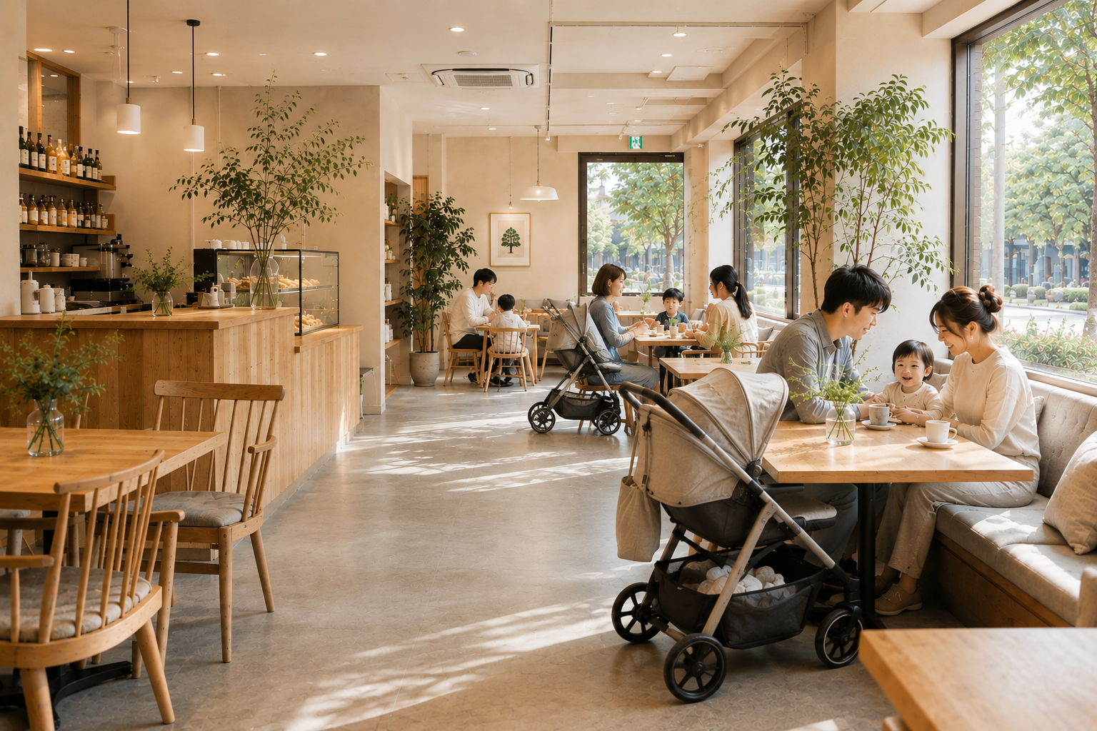 ベビーカーでも過ごしやすいMELLOW COFFEEの店内